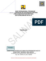 Sopupmdjbm 89 Revisi 01 Tentang Rapat Persiapan Pelaksanaan Kontrak Pre Construction Meeting