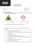 Kuen Cheng High School Junior One Chemistry Mid-Year Examination 2021