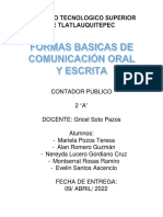 Formas Básicas de La Comunicación Oral y Escrita