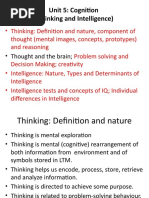 Unit 5: Cognition (Thinking and Intelligence) : - Thought and The Brain