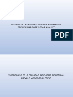 Decano de La Facultad Ingeniería Guayaquil: Freire Pinargote Cesar Augusto