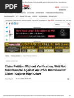 Claim Petition Without Verification, Writ Not Maintainable Against An Order Dismissal of Claim - Gujarat High Court