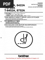 Brother T-8421A, 8422A, 8722A, 8452A, 8752A Instruction Manual