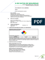 Hoja de Seguridad Detergente Líquido Daryza