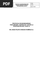 Protocolo de Bioseguridad para Mitigar, Controlar y Evitar La Propagación Del Covid-19