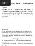 Fundamentos de Riesgo y Rendimiento