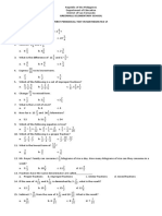 Greenhills Elementary School First Periodical Test in Mathematics Vi TEST I: Multiple Choice