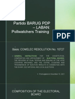 Partido BARUG PDP - Laban: Pollwatchers Training