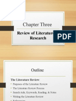 Chapter Three: Review of Literature in Research