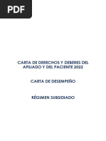 Carta de Derechos y Deberes y Carta de Desempeño Régimen Subsidiado 2022