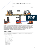 Working and Types of Forklifts For The Construction Industry