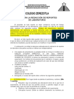 Formato de Reporte de Laboratorio PDF