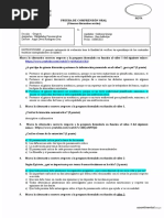 Prueba de Comprensión Oral - Unidad 1