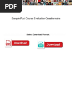 Sample Post Course Evaluation Questionnaire