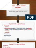 Chapter 4 - SEMANTIC RELATIONS