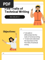 Five Traits of Technical Writing: Bse-English 2-1