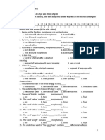 Sinh viên điền đáp án chọn vào khung đáp án Sau khi hoàn thành bài test, sinh viên