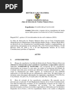 Auto Sala de Seleccion 15 de Diciembre de 2021 Notificado 19 de Enero de 2022