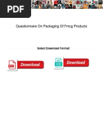 Questionnaire On Packaging of FMCG Products