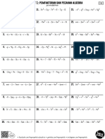 (Worksheet KSSM) Pemfaktoran Dan Pecahan Algebra (Form 2)