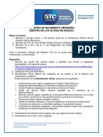 Registro de Nacimiento Dentro de Los 60 Dias de Nacido