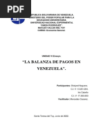 Unidad VI LA BALANZA DE PAGOS EN VENEZUELA