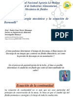 Seminario 3aa - Balance de Energía Mecánica y La Ecuación de Bernoulli