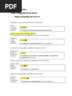 Actividad Práctica de La Regla Ortográfica de La B y V .