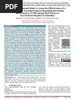 A Pre Experimental Study To Assess The Effectiveness of A Competency Teaching Program Regarding Knowledge and Practices of CPR Among Staff Nurses in Sacred Heart Hospital at Jalandhar