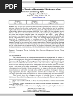 Contingency Theories of Leadership Effectiveness of The College Instructor's Leadership Style