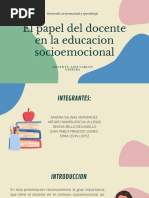 El Papel Del Docente en La Educación Socioemocional