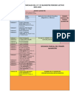 Fechas de Parciales y Quimestrales 2022