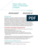 Cholelithiasis, Biliary Colic, Cholecystitis and Cholangitis: Adult & Pediatric