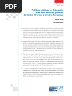 5 Terigi Flavia, Políticas Públicas en Educación Durante Los Gobiernos de Néstor y Cristina Kirchner