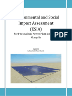 Environmental and Social Impact Assessment (ESIA) : For Photovoltaic Power Plant Sainshand, Mongolia