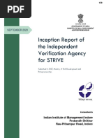 Inception Report of The Independent Verification Agency For Strive