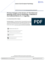 ZAVERSHNEVA - Primary Changes To The Version of The Historical Meaning of The Crisis in Psychology Published in The Collected Works of L.S. Vygotsky