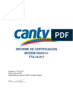 Modem HG531V1 - Huawei - Informe de Certificación