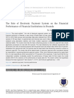 The Role of Electronic Payment System On The Financial Performance of Financial Institutions in Rwanda