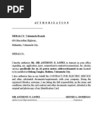 Authorization Letter MERALCO