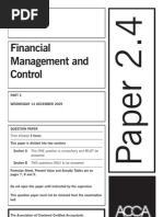 Financial Management and Control: Time Allowed 3 Hours