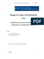 Trabajo Final Integrador (TFI) : Evaluación de Procesos de Formación Del Profesorado en Competencias Digitales