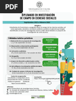 Invitación Diplomado en Investigación de Campo en Ciencias Sociales CUIS UCOL 2022