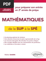 Mathématiques de La Sup À La Spé - 24 Jours Pour Préparer Son Entrée en 2e Année de Prépa (Walter Damin)