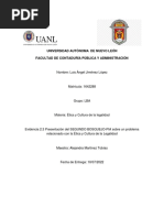 Evidencia 2.3 Presentacion Del SEGUNDO BOSQUEJO-PIA Sobre Un Problema Relacionado Con La Ética y Cultura de La Legalidad