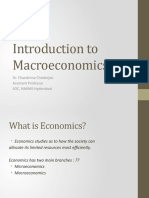 Introduction To Macroeconomics: Dr. Chandrima Chatterjee Assistant Professor SOC, NMIMS Hyderabad