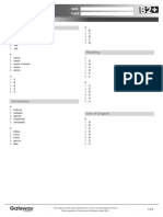 B2+ UNIT 9 Test Answer Key Standard