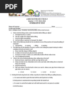 Agricrop Production-9 Quarter 3 S/Y 2021-2022: Summative Test