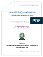 Four Week Online Training Programme