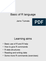 Basic of R Language: Jarno Tuimala